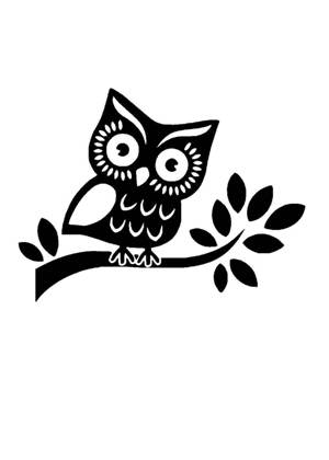 Совы − трафарет 1