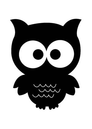 Совы − трафарет 11