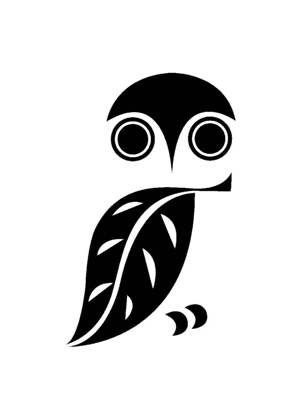 Совы − трафарет 14