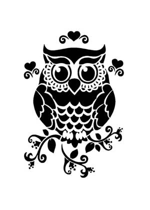 Совы − трафарет 19