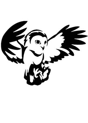 Совы − трафарет 2