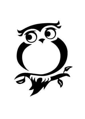 Совы − трафарет 20