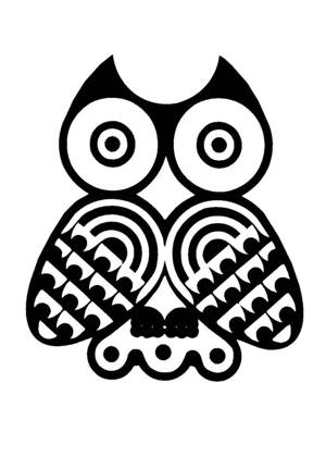 Совы − трафарет 21