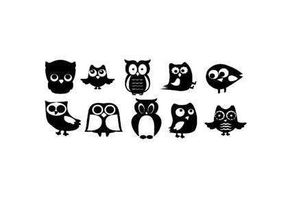 Совы − трафарет 22