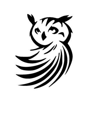 Совы − трафарет 3