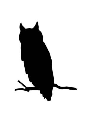 Совы − трафарет 4