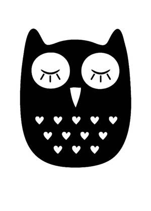 Совы − трафарет 6