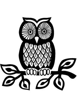 Совы − трафарет 9
