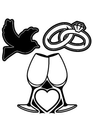 Свадебные − трафарет 24