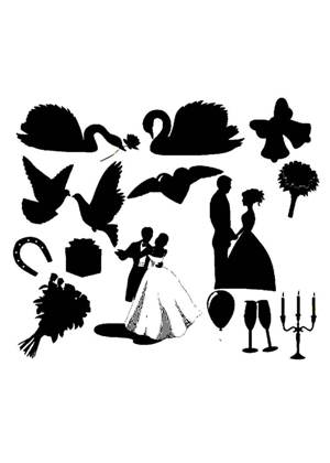 Свадебные − трафарет 9