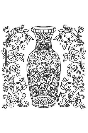 Трафареты Вазы Вазы − трафарет 14