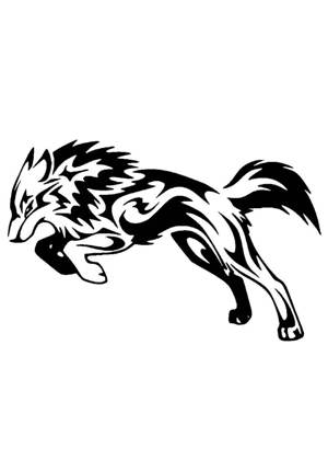 Волк − трафарет 1