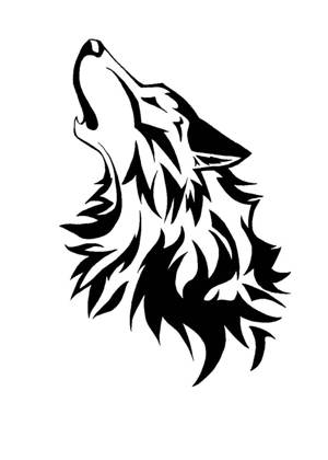 Волк − трафарет 10