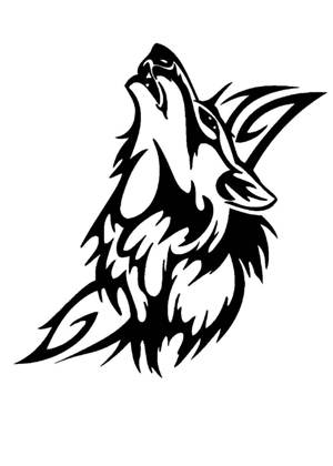 Волк − трафарет 13