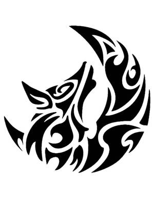 Волк − трафарет 14