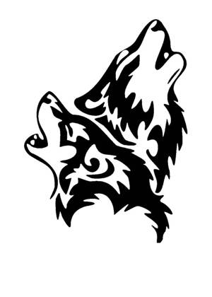 Волк − трафарет 15