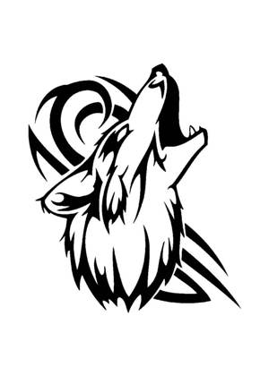 Волк − трафарет 16