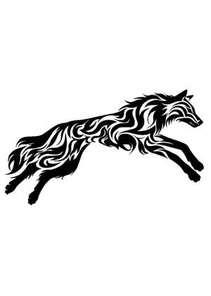 Волк − трафарет 18