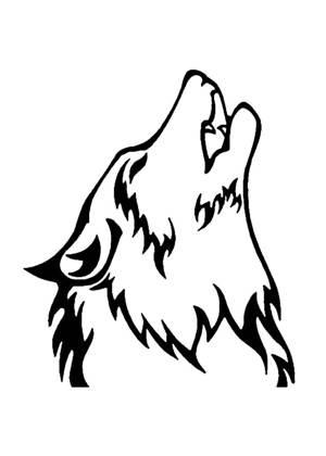Волк − трафарет 2