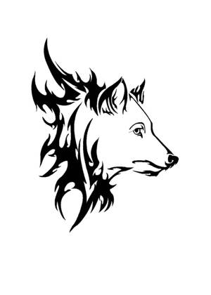 Волк − трафарет 22