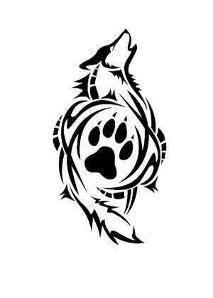 Волк − трафарет 23