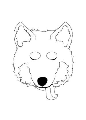 Волк − трафарет 6