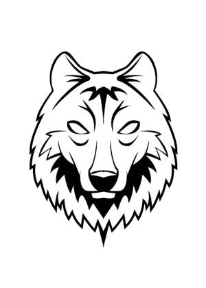Волк − трафарет 9