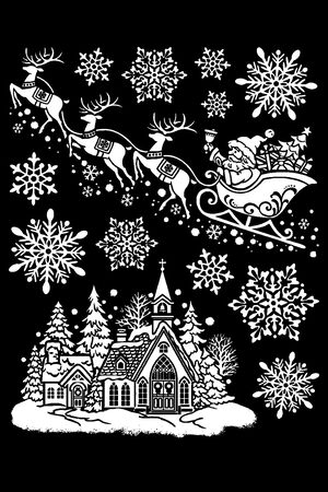 Вытынанки Дед Мороза − трафарет 10