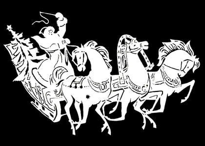 Вытынанки Дед Мороза − трафарет 11