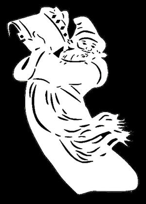 Вытынанки Дед Мороза − трафарет 15