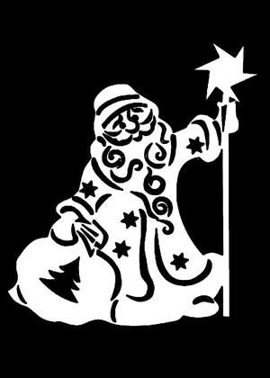 Вытынанки Дед Мороза − трафарет 16