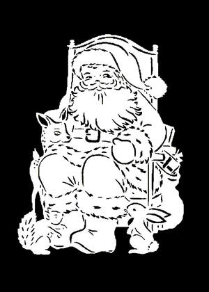 Вытынанки Дед Мороза − трафарет 19