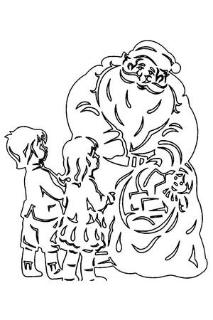 Вытынанки Дед Мороза − трафарет 2