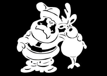 Вытынанки Дед Мороза − трафарет 22