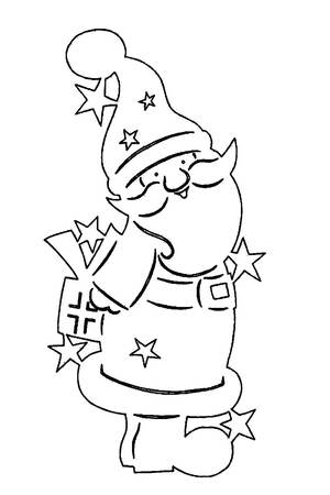 Вытынанки Дед Мороза − трафарет 3