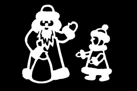 Вытынанки Дед Мороза − трафарет 5