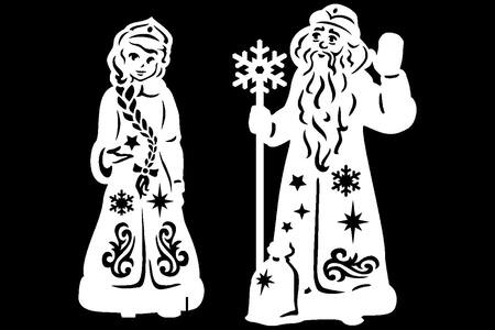 Вытынанки Дед Мороза − трафарет 6