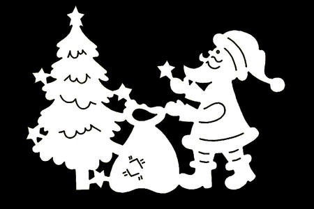 Вытынанки Дед Мороза − трафарет 8