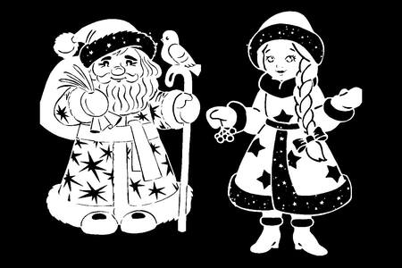 Вытынанки Дед Мороза − трафарет 9