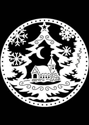 Новогодние Домики − трафарет 11
