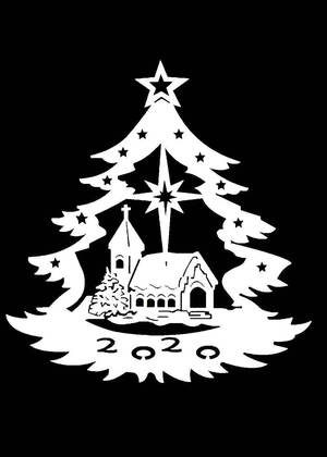 Новогодние Домики − трафарет 12