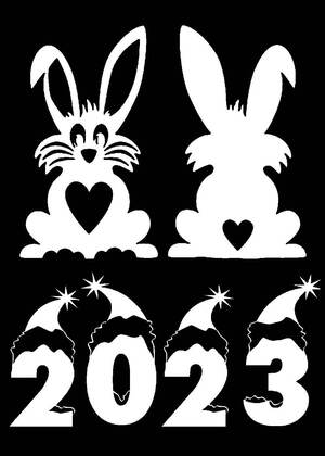 Вытынанки на год Кролика Год Кролика − вытынанка 15