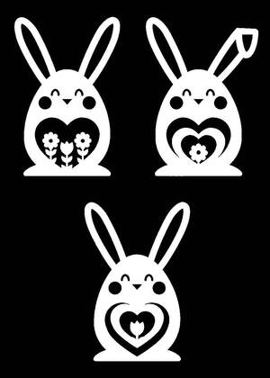 Вытынанки на год Кролика Год Кролика − вытынанка 4