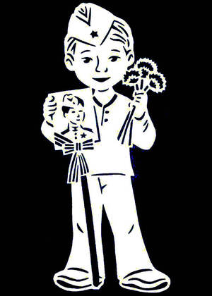 Вытынанки на окна к 9 мая 9 мая − вытынанка 1