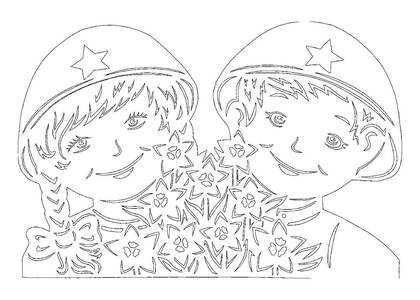 Вытынанки на окна к 9 мая 9 мая − вытынанка 29