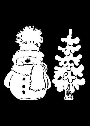 Снеговик − вытынанка 1