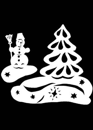 Снеговик − вытынанка 10