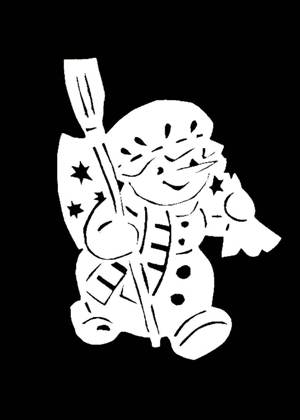 Снеговик − вытынанка 11