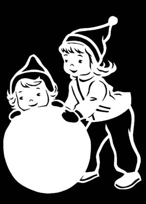 Снеговик − вытынанка 13