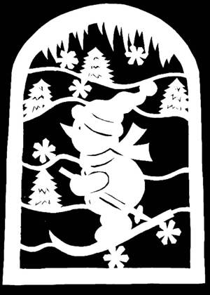 Снеговик − вытынанка 14